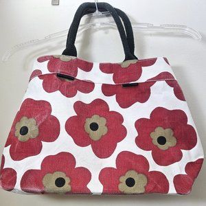 Olive & Cocoa Red Zinnia Expandable Canvas Tote Bag 16" x 13" x 6" Snap …